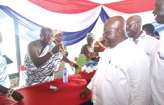  Awulae Ati Brukusu, Vice-President of the National House of Chiefs, in hearty chat with Nana Akufo-Addo. Picture: Samuel Tei Adano